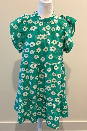 THML Floral Flutter Sleeve Dress Sz M thumbnail 1
