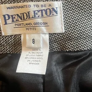 Pendleton Savvy Stretch Wool Blend Black Micro Tweed Dress Pants Trouser‎ Sz 8 thumbnail 6