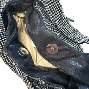 I.N.C. International Concepts Rhinestone Pewter Hobo Mini Purse thumbnail 4