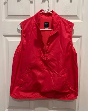 VTG GAP Womens Pink Quarter Zip Windbreaker Vest Medium Mesh Sleeveless Gorpcore thumbnail 1