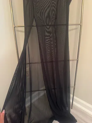 Black Mesh Swimsuit Coverup thumbnail 3