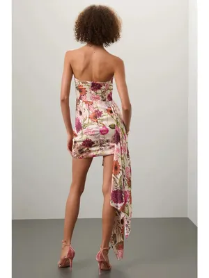 Katie May Chasing Dawn Gown in Pink Daisy Large Womens Mini Strapless thumbnail 15