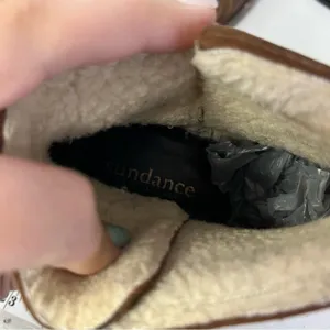 SUNDANCE size 7 Brown Ankle Boots‎ Buckle Detail 37 Fur Lining, Stylish & Warm thumbnail 7