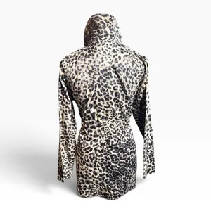 Dana Buchman Leopard Print Hooded Utility Jacket Tan Black Size M Rainjacket thumbnail 3
