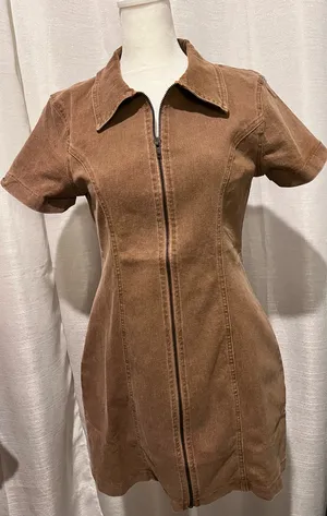 Timing TEEN Denim brown dress thumbnail 1