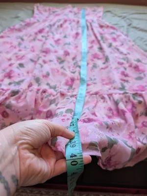 Storia Sleeveless Floral Sweetheart Midi Dress Large Pink/Green thumbnail 7