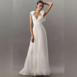 Mac Duggal 67911 Ruffled Tiered Cut Out Chiffon Gown Dress White 6 thumbnail 4