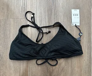 Polo Ralph Lauren Black Halter Crochet Lace Bikini Top Size‎ S NEW thumbnail 1