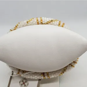 NWT 3 Strands White & Gold Beaded Bracelet thumbnail 4