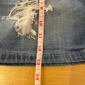 Zara Woman Distressed Denim Mini‎ Skirt Blue Button Fly Casual Festivals Size 38 thumbnail 7