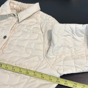 Woolrich Womens Ivory Quilted Puffer Jacket XS Cream Button Front 2306‎ Moccasin thumbnail 5