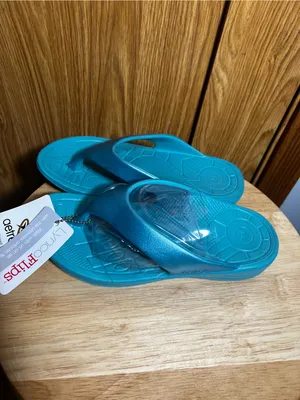 Aetrex Teal Women's Comfort Flip Sandals thumbnail 4