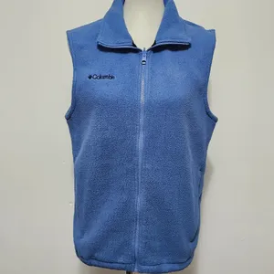 Columbia Blue Fleece Vest Size Medium Rustic Outdoor Blokecore Hiking Camping thumbnail 2