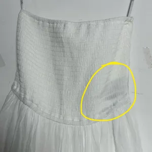 Lulus White Smocked Tiered‎ Maxi Dress Tie Back Lace Trim Small thumbnail 8