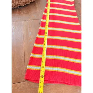 MOTHER The Chins Up Sleeveless Dress Women Red Mint Stripe XS thumbnail 6