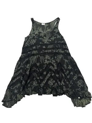 Free People Black Floral Tank Swing Mini Dress thumbnail 8