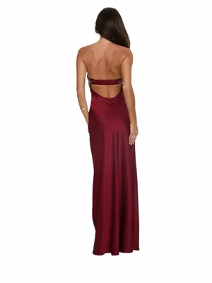 Princess Polly - NWT See The Vision Sequin Bust Maxi Dress Burgundy Sz US 8 thumbnail 2