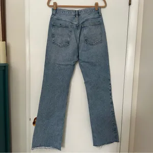 Agolde Leena Baby Flare Raw Hem Jeans Women’s 28 Blue thumbnail 5