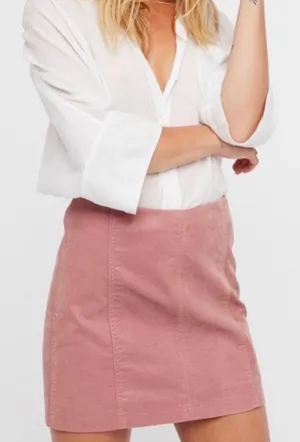 Free People Pink Leather Skirt thumbnail 1