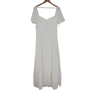 Lulus Tailor Made For You Maxi Dress Womens Large White Jacquard Sweetheart Neck thumbnail 2