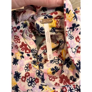 Free People Vibe Check Floral Wide Leg Jumpsuit‎ Mock Neck Tie Waist Medium M thumbnail 6