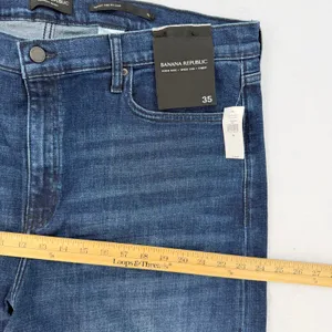 Banana Republic High Rise Wide Leg Crop Denim Jeans Dark Wash Plus Size 35 NWT thumbnail 11