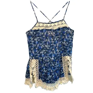 I Madeline Seascape Blue Fringe Sleeveless Top size Large thumbnail 2