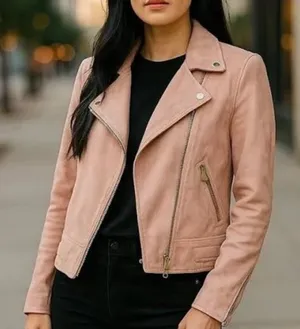 Blank NYC Pink Faux Leather Cropped Moto Jacket Blush XS thumbnail 1