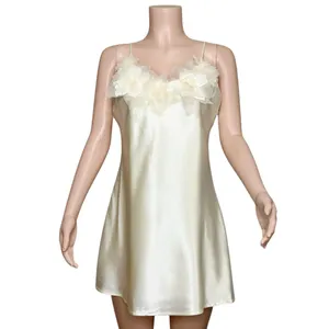 ELLIATT Katalina 3D Floral Satin Dress, Ivory, Large thumbnail 6