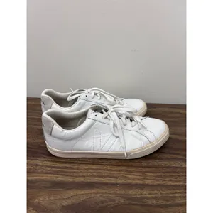 Veja Esplar White Leather Low Top Sneakers Womens Size 9 EU 40 Grey Suede Tab‎ thumbnail 4