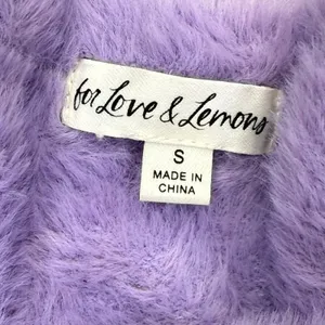 For Love‎ & Lemons Purple Fuzzy Daisy One Shoulder Mini Dress Small KSP23D101 thumbnail 2