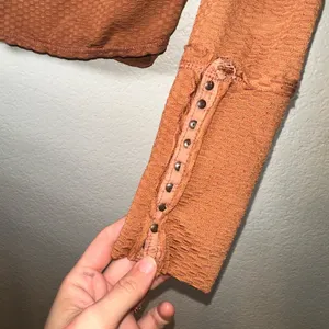 Free People‎ Rust Textured Wrap Top - Long Sleeve Balletcore Crossover thumbnail 5