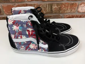 Vans Floral Skateboard Shoe Womens 10 Mens 8.5 High Top Floral Sneaker Skate thumbnail 1