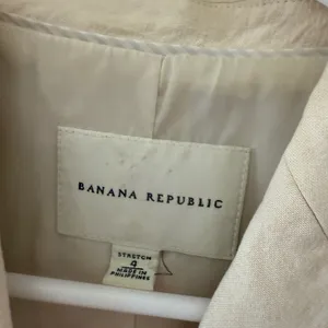 Banana Republic Womens Cream Flax Blend 2 Button Blazer Jacket Size 4 Lagen‎ thumbnail 4