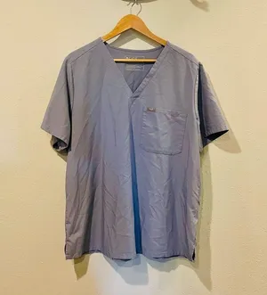 FIGS Catarina Scrub Top in Cool Blue thumbnail 5