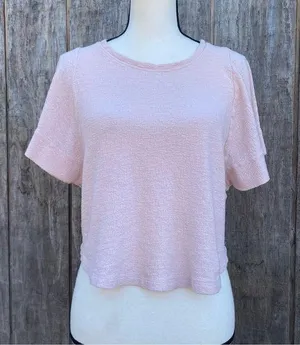 Like New Madewell Blush Pink Cotton Ingrid Dolman Flutter Sleeve T-Shirt Size S thumbnail 1