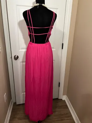 Lulus pink evening bridesmaid wedding guest maxi dress thumbnail 3