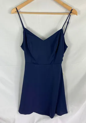 NWT Altar'd State Bow Back Sleeveless Mini Dress Navy Size Medium thumbnail 1