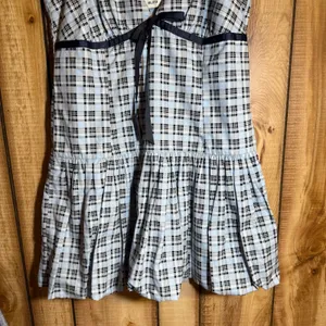 Hollister Blue Plaid Smocked Mini Dress Size Large thumbnail 4