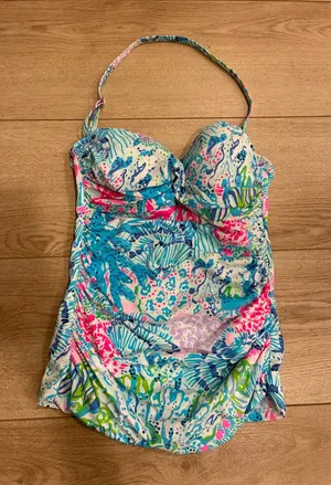 Lilly Pulitzer Women’s Flamenco Tankini Swim Top Size 2 thumbnail 1