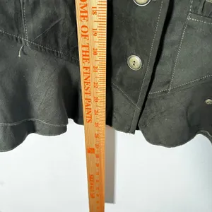Vtg y2k Military Jacket Size 8 Olive Green Ruffle Buttons Fairy Grunge thumbnail 5