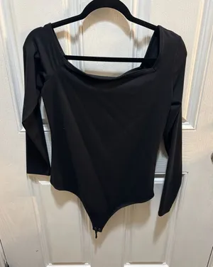 Abercrombie & Fitch Soft A&F Collection Long Sleeve Bodysuit Black Size L thumbnail 1