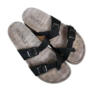 Boutique by Corkys Women's 9 Tan Line Sandal in Black Metallic thumbnail 1