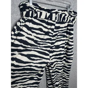 K. Jordan Large‎ Womens Pants Wide Leg Zebra Print Black White Loose Flowy thumbnail 13