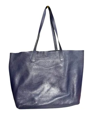 Cuyana Navy Blue Pebbled Leather Slouchy Shoulder Bag thumbnail 1