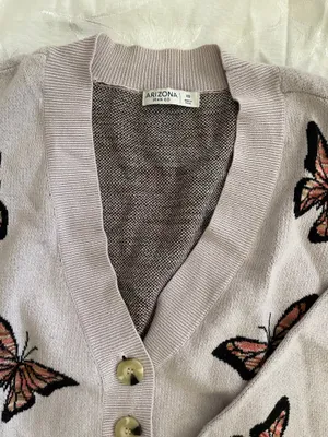 Arizona Jean Co Cardigan Women’s XS Lavender Cropped Sweater Butterfly thumbnail 4