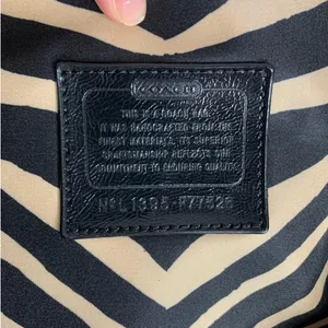 Coach y2k Devin Black Tan Zebra Print Nylon Overnight Tote Pouch thumbnail 12
