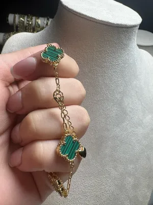 Super beautiful clover bracelet is adjustable Green thumbnail 3