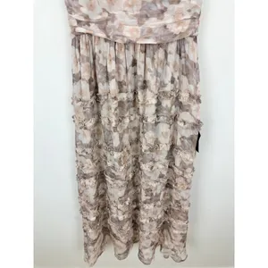 Lulus Happily Sweet Beige Floral Mock Neck Backless Midi Dress Cocktail S NWT thumbnail 7
