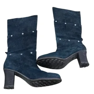 Caterpillar ANIA 3-in-1 Women's 9 Navy Leather Boots Adjustable Shaft Rugged thumbnail 15
